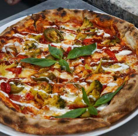 A whole pizza called 'The Big Bang' from Vinnie's Pizzeria in Glasgow.